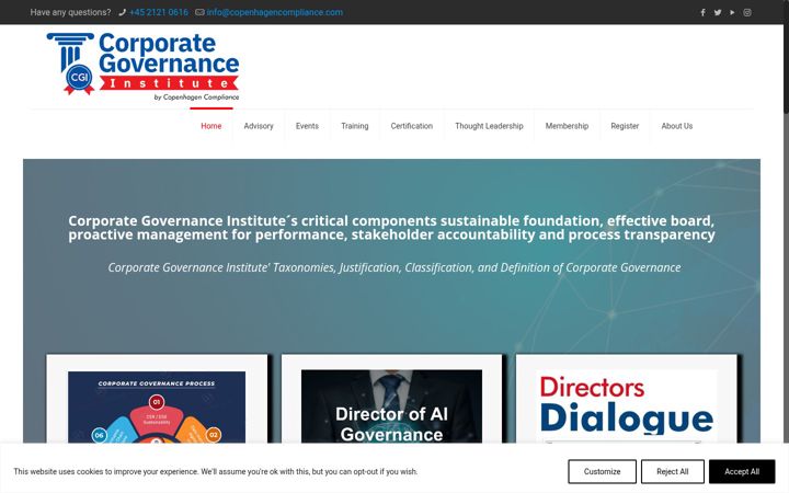 Screenshot of corporate-governance.institute