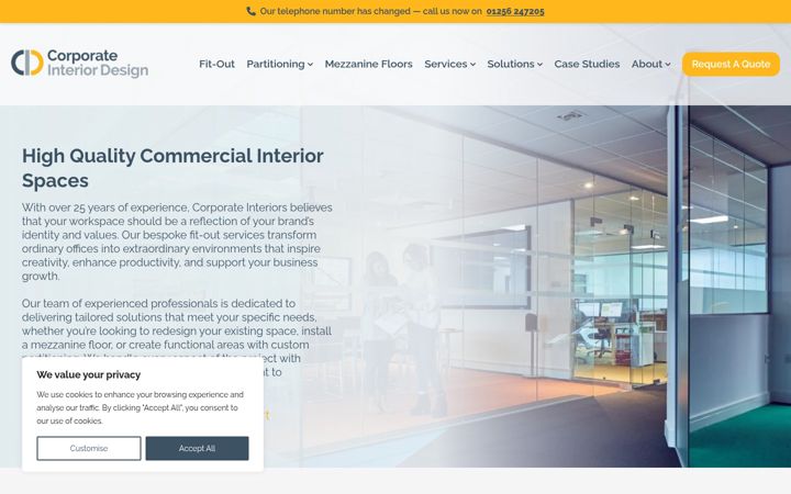 Screenshot of corporate-interior.co.uk