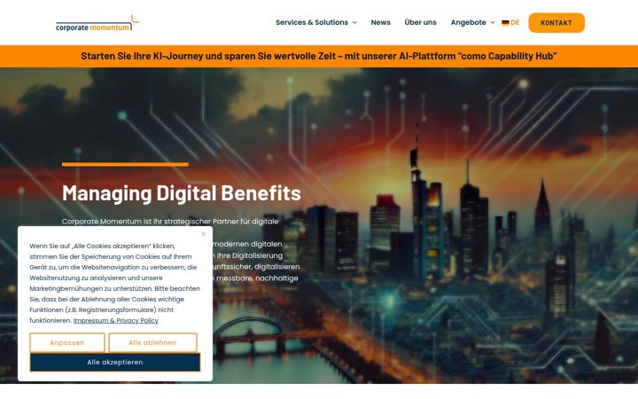 Screenshot of corporate-momentum.com