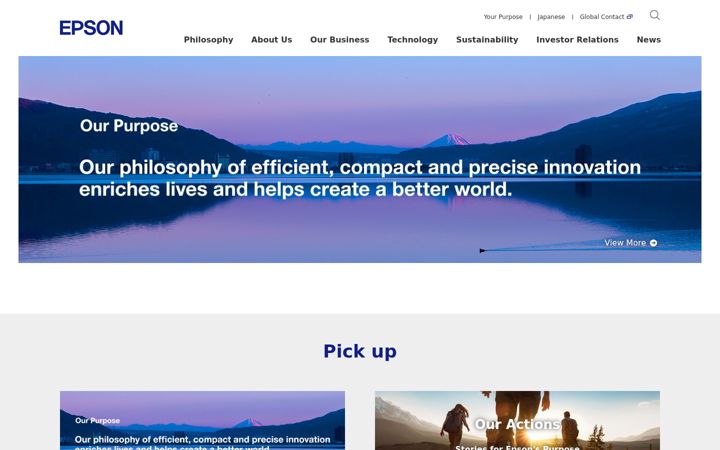 Screenshot of corporate.epson