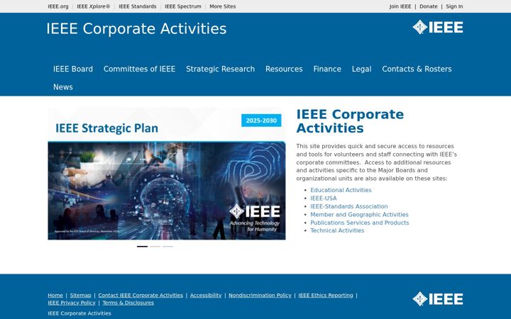 Ekraanipilt saidist corporate.ieee.org