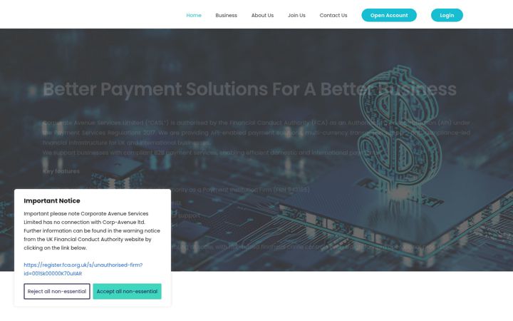 Screenshot of corporateavenue.co.uk