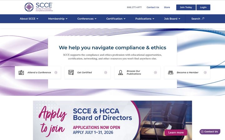 Ekraanipilt saidist corporatecompliance.org
