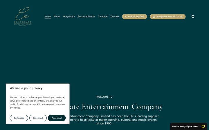 Screenshot of corporateentertainmentco.co.uk