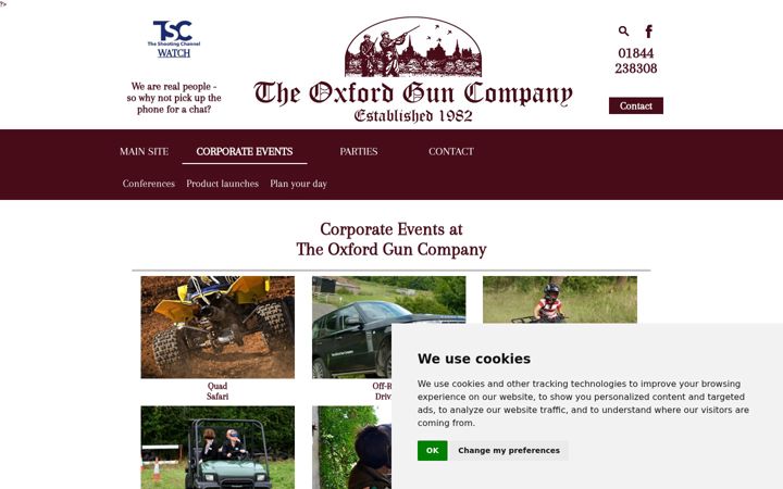 Screenshot von corporateeventsoxford.co.uk