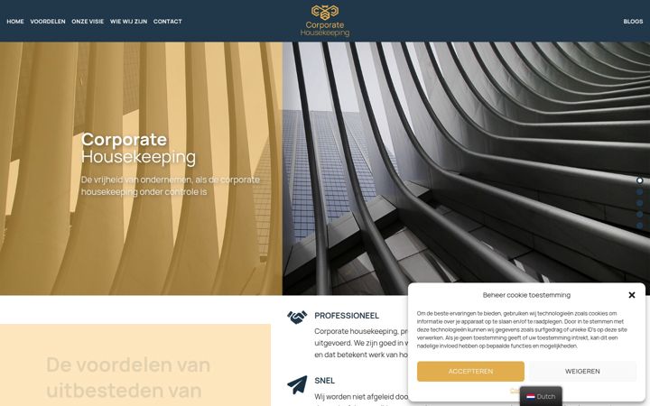 Screenshot of corporatehousekeeping.com