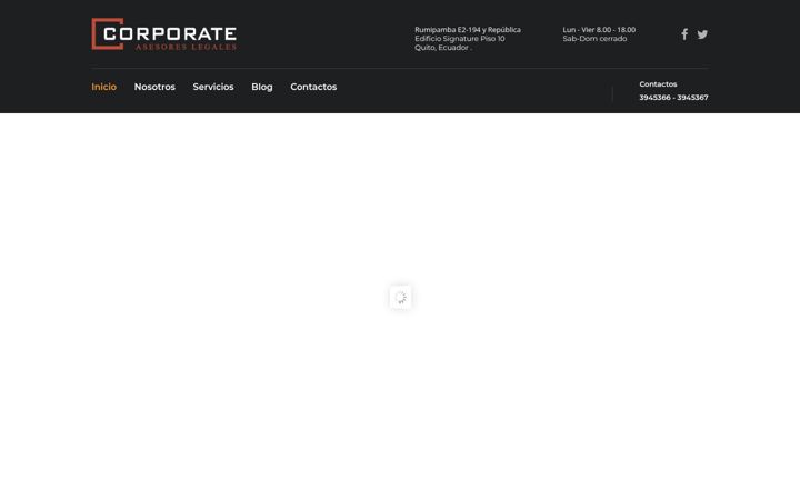 Screenshot of corporatelegales.com.ec