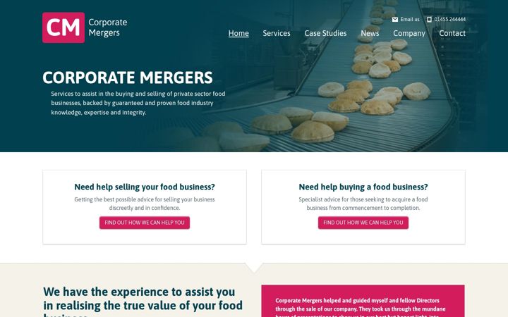 Screenshot of corporatemergers.co.uk