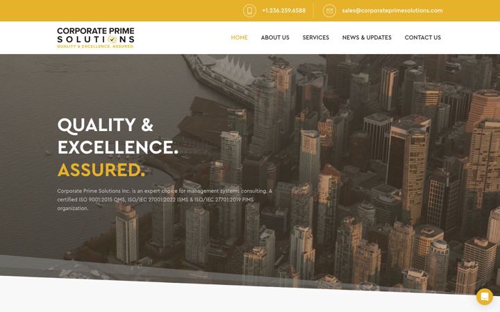 Screenshot of corporateprimesolutions.com