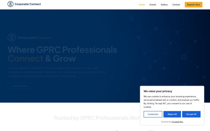 Screenshot of corporaterconnect.com