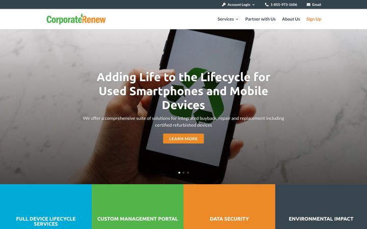 Screenshot of corporaterenew.com