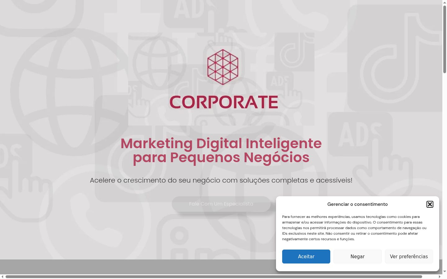 Screenshot of the consent banner shown before any interaction