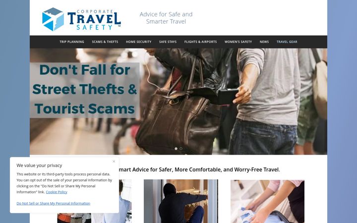 Screenshot of corporatetravelsafety.com