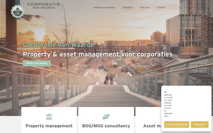 Screenshot of corporatievanwaarde.nl