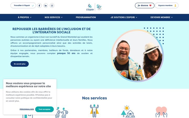 Ekraanipilt saidist corporationespoir.org