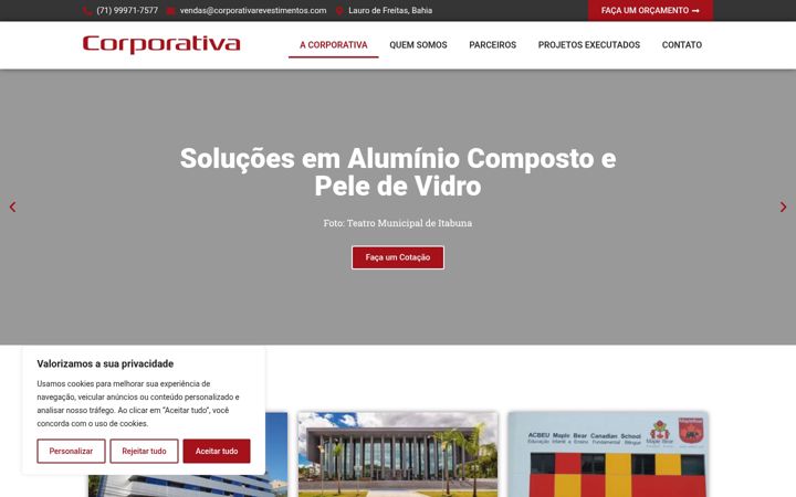 Screenshot of corporativarevestimentos.com