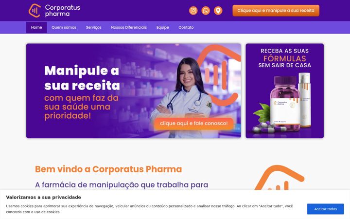 Screenshot of corporatuspharma.com.br