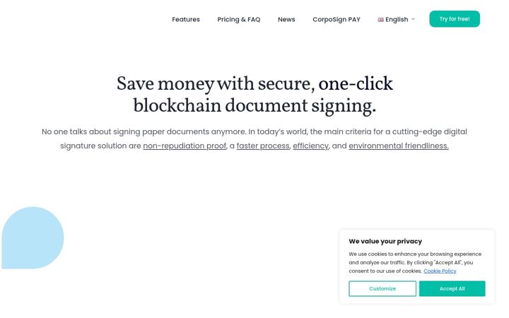 Screenshot di corposign.net