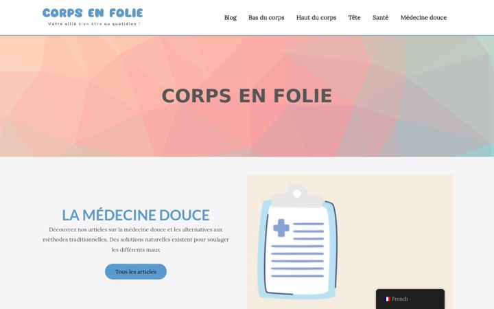 Screenshot of corpsenfolie.com