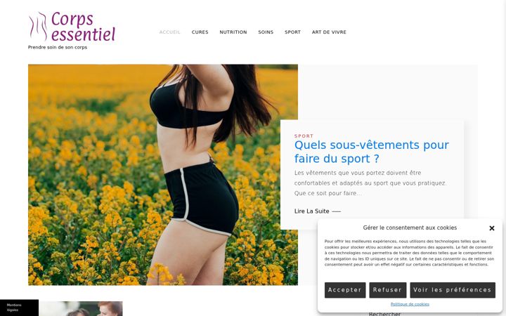 Screenshot of corpsessentiel.com