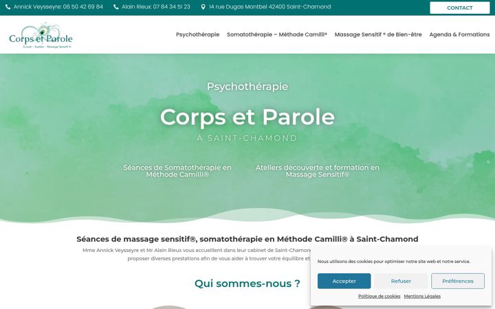 Snímek obrazovky corpsetparoles.fr