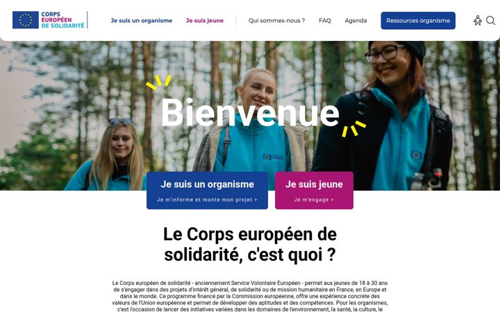 Screenshot of corpseuropeensolidarite.fr