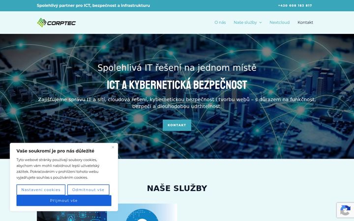 Screenshot von corptec.cz
