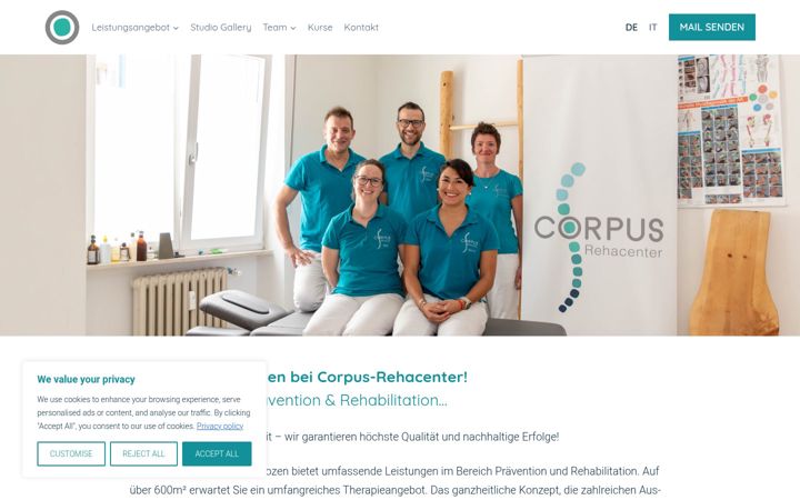 Screenshot of corpus-rehacenter.com