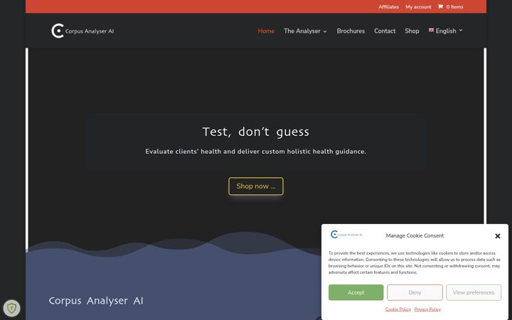 Screenshot von corpusanalyser.nl