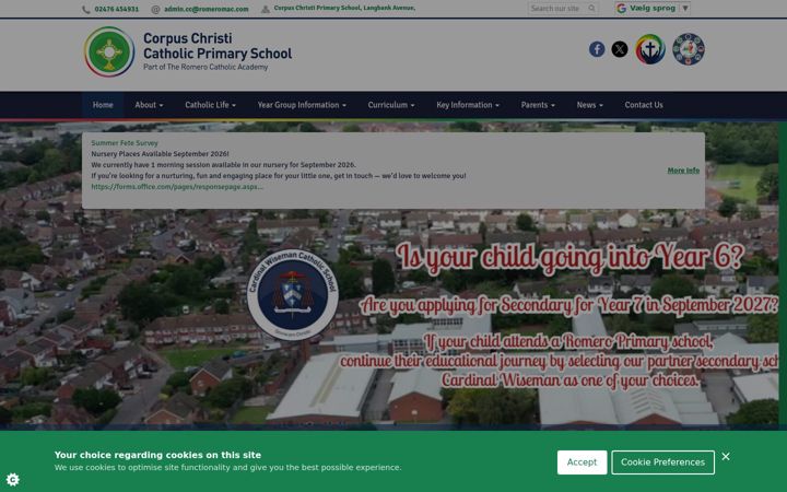 Screenshot ta' corpuschristi.coventry.sch.uk