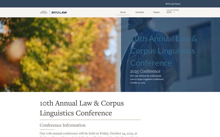 Screenshot von corpusconference.byu.edu