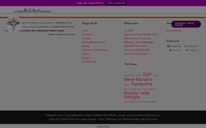 Screenshot of corpusdominicarpi.it