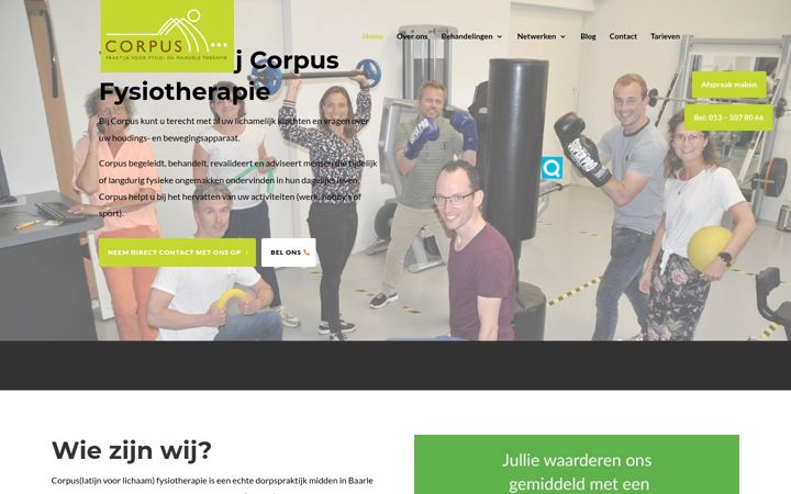 Screenshot of corpusfysio.nl