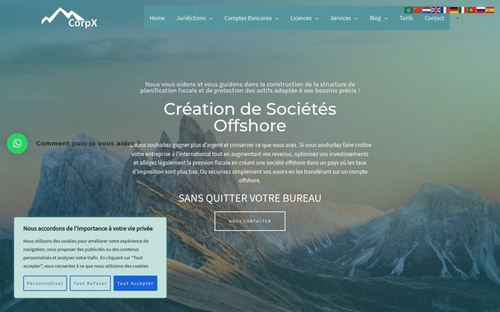Screenshot of corpx.fr