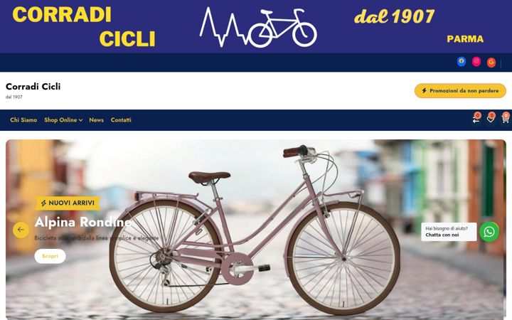 Screenshot of corradicicli.it