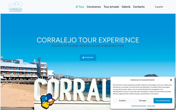 Screenshot of corralejotourexperience.com