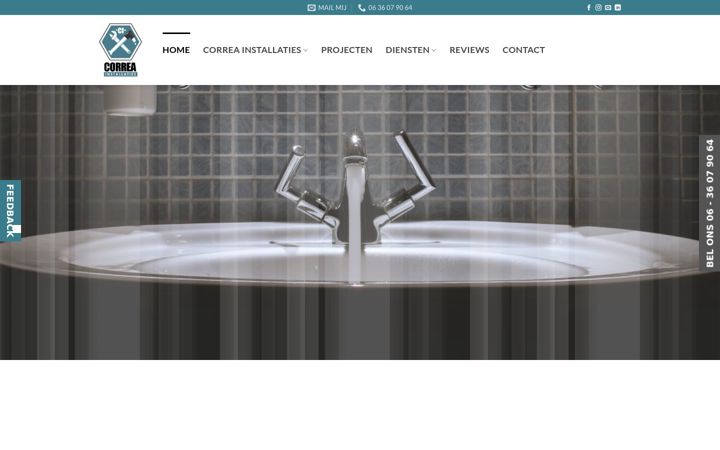Screenshot of correainstallaties.nl