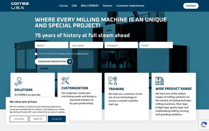 Screenshot of correausa.com