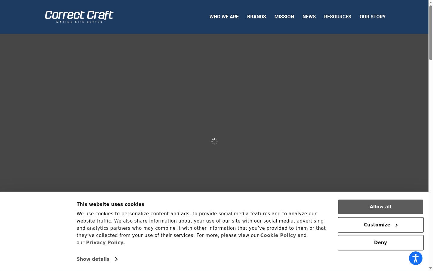 Screenshot of the consent banner shown before any interaction