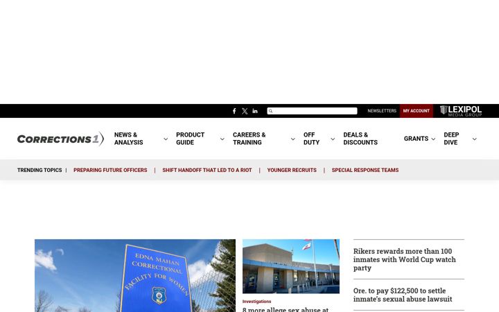 Screenshot of corrections1.com