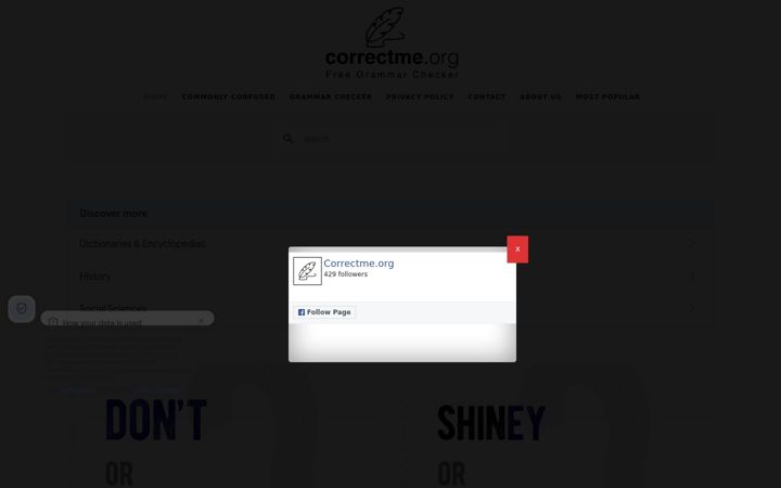 Ekraanipilt saidist correctme.org