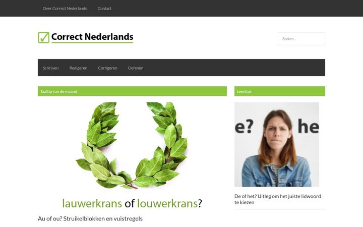 Ekrānuzņēmums no correctnederlands.nl