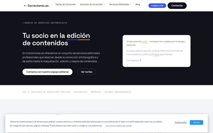 Screenshot of correctores.es