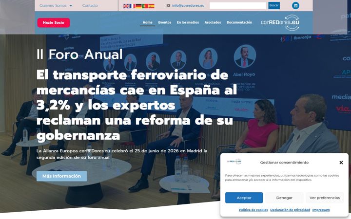 Screenshot of corredores.eu