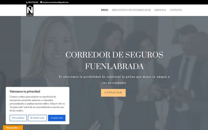 Screenshot of correduriasegurosfuenlabrada.com
