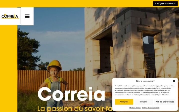 Screenshot of correia-travaux.fr