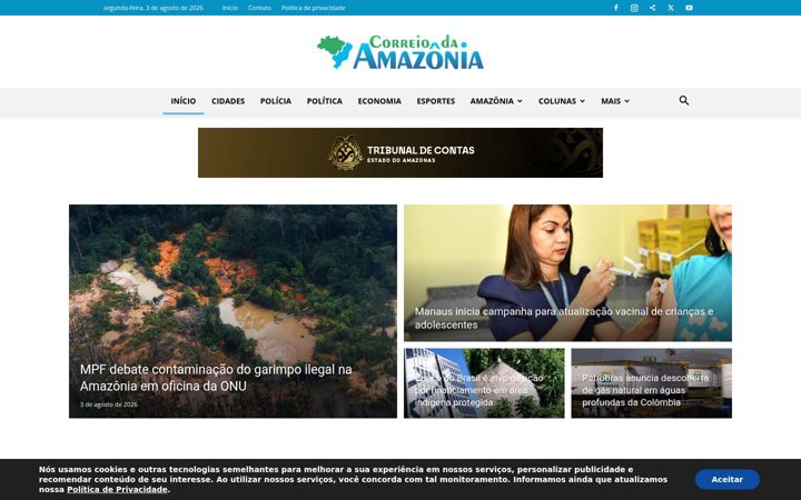 Screenshot of correiodaamazonia.com