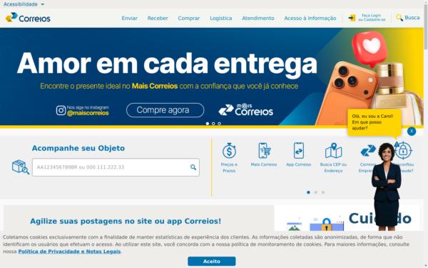 Screenshot of correios.com.br