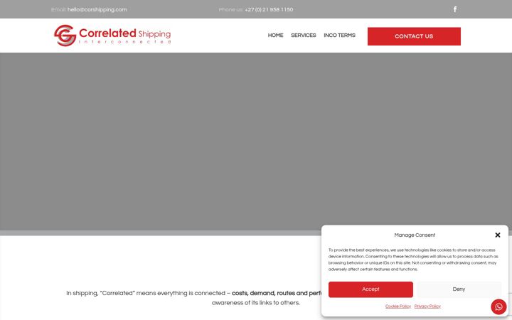 Screenshot of correlatedshipping.com