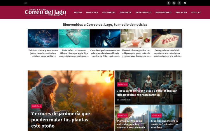 Screenshot of correodellago.cl